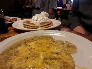 eggs smothered green chili